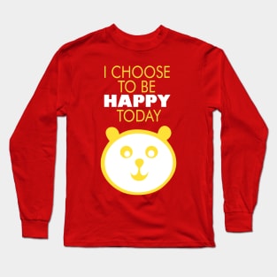 I choose to be happy today, typographic panda print Long Sleeve T-Shirt